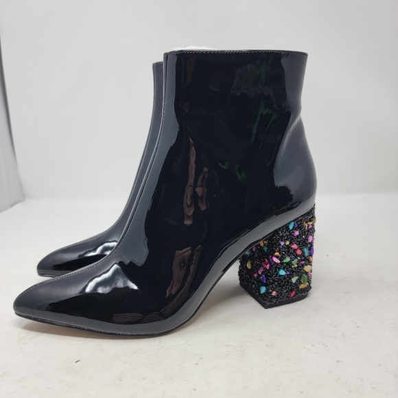 Betsey Johnson Shoes - Betsey Johnson Kassie Shiney Black Patent Womens 6.5 Pointed Toe Booties